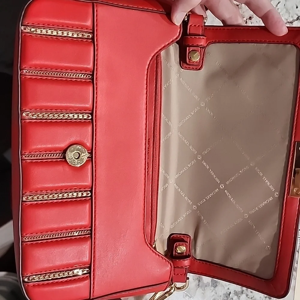 Gently used Michael Kors‎ red leather crossbody bag.